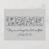 Nicht mehr zwei, sondern ein Fleisch~Scripture~Wed Ankündigungspostkarte (Vorderseite)