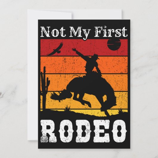 Nicht mein erstes Rodeo Cowboy Cowgirl Pferd Sunse Einladung (Vorderseite)