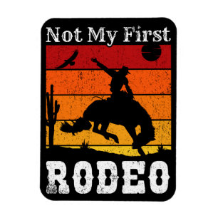 Nicht mein erstes Rodeo Cowboy Cowgirl Pferd Sunse Magnet