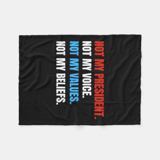 Nicht mein Präsident, nicht meine Stimme, nicht me Fleecedecke (Vorderseite (Horizontal))
