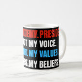 Nicht mein Präsident, nicht meine Stimme, nicht me Kaffeetasse (VorderseiteRechts)
