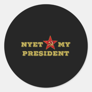 Nicht mein Präsident T-Shirts Russisch Nyet Trump  Runder Aufkleber
