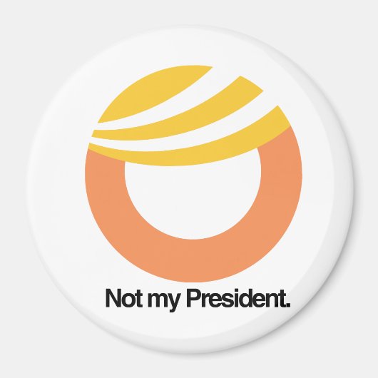Nicht mein Präsident - Trump Toupee Logo - Anti-Tr Magnet (Vorne)