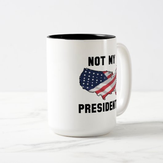 Nicht mein Präsident Zweifarbige Tasse (VorderseiteRechts)
