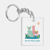 Nicht mein Prob-Lama Pun Square Schlüsselanhänger (Vorderseite links)