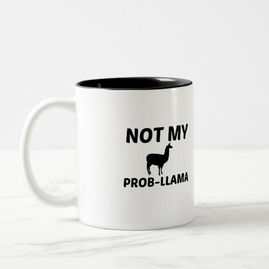 NICHT MEIN PROB LLAMA ZWEIFARBIGE TASSE (Links)