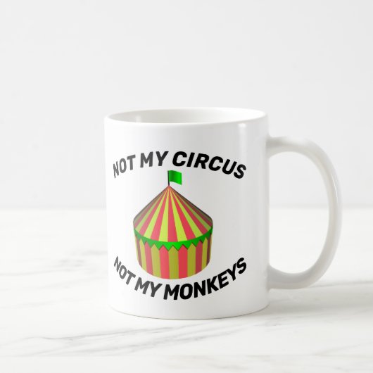 NICHT MEIN ZIRKUS, NICHT MEIN MONKEYS KAFFEES MUGS KAFFEETASSE (Rechts)
