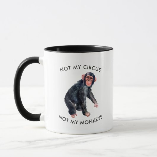 Nicht mein Zirkus, nicht meine Affen | Aquarellmön Tasse (Links)