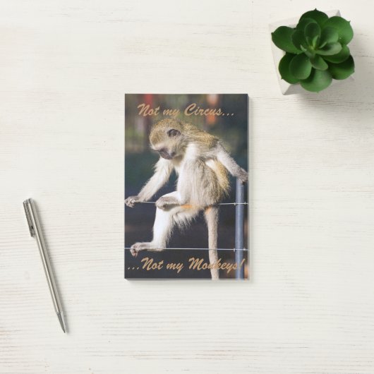 Nicht mein Zirkus, nicht meine Affen Post-it Klebezettel (Büro)