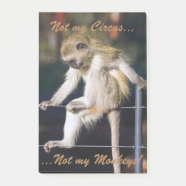 Nicht mein Zirkus, nicht meine Affen Post-it Klebezettel
