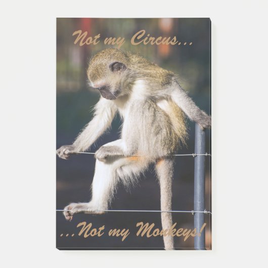 Nicht mein Zirkus, nicht meine Affen Post-it Klebezettel (Vorderseite)