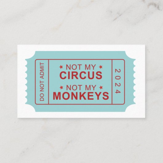 Nicht mein Zirkus, nicht meine Affenkarte Empfehlungskarte (Rückseite)