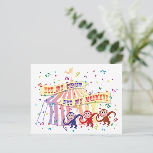 Nicht mein Zirkus. Postkarte (Stehend Vorderseite)