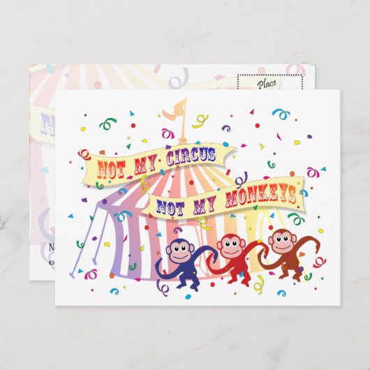Nicht mein Zirkus. Postkarte (Vorne/Hinten)