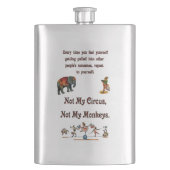 Nicht meine Affen, nicht mein Zirkus Flachmann (Vorderseite)