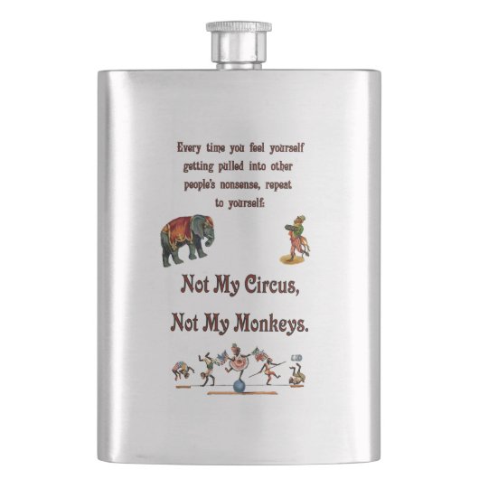 Nicht meine Affen, nicht mein Zirkus Flachmann (Vorderseite)