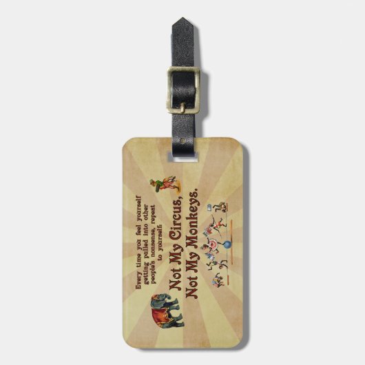 Nicht meine Affen, nicht mein Zirkus Gepäckanhänger (Vorderseite vertikal)