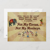 Nicht meine Affen, nicht mein Zirkus Postkarte (Vorne/Hinten)