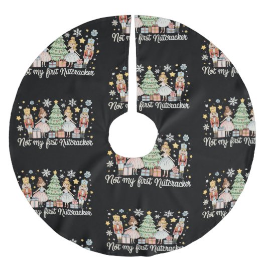 Nicht meine erste Nussknacker-Zuckerpflaume-Feench Polyester Weihnachtsbaumdecke (Vorderseite)