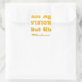 Nicht meine Vision, sondern seine Vision Quadratischer Aufkleber (Tasche)