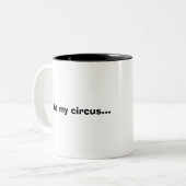 Nicht meine Zirkus-Tasse Zweifarbige Tasse (Vorderseite Links)