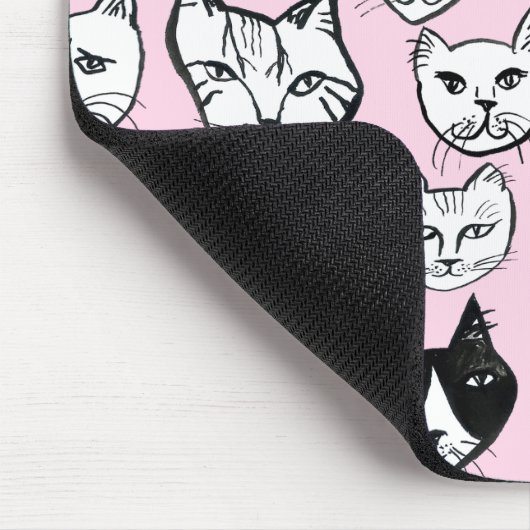 Nicht MEOWT Cat Head Pattern Pink betonen Mousepad (Ecke)