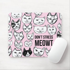 Nicht MEOWT Cat Head Pattern Pink betonen Mousepad