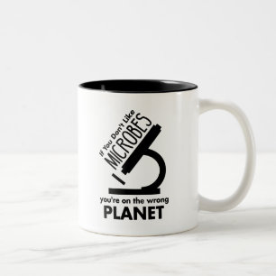 Nicht Mikroben, die man auf dem falschen Planeten  Zweifarbige Tasse