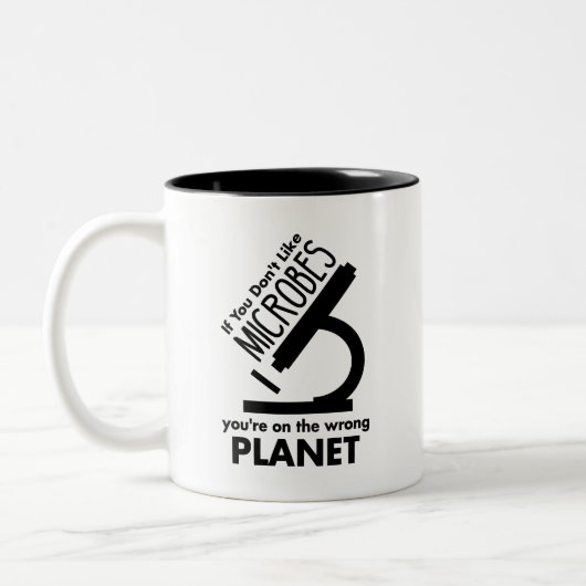 Nicht Mikroben, die man auf dem falschen Planeten  Zweifarbige Tasse (Links)