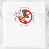 Nicht Milcherzeugnisse mit Kuhsticker Runder Aufkleber (Tasche)