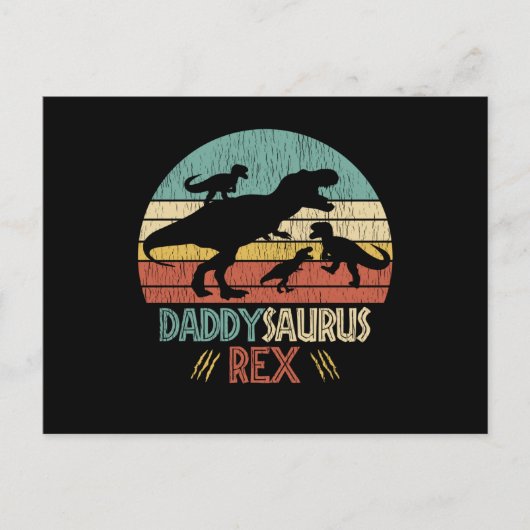 Nicht mit Daddy Saurus Dinosaur Vater Postkarte (Vorderseite)
