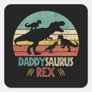 Nicht mit Daddy Saurus Dinosaur Vater Quadratischer Aufkleber