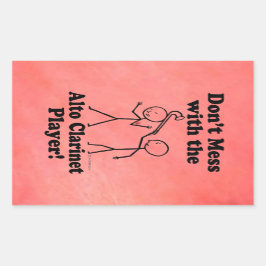 Nicht mit dem Alto-Klarinettenspieler Rectangul du Rechteckiger Aufkleber