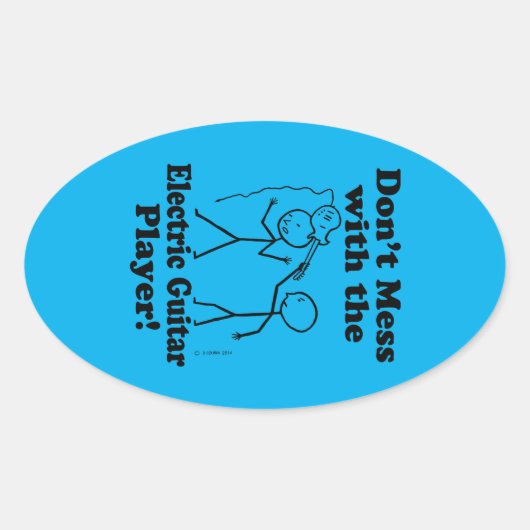 Nicht mit dem elektrischen Gitarrenspieler Oval St Ovaler Aufkleber (Vorderseite)