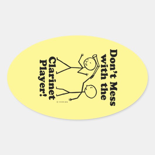 Nicht mit dem Klarinettenspieler-Oval-Aufkleber an Ovaler Aufkleber (Vorderseite)