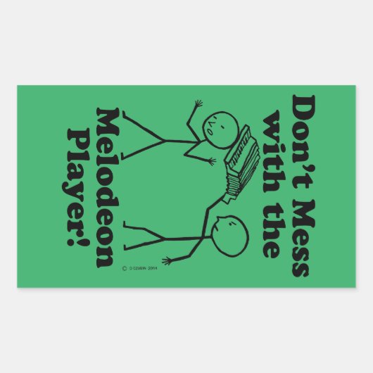 Nicht mit dem Melodeon-Spieler in der Rechteckigen Rechteckiger Aufkleber (Vorderseite)