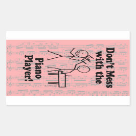 Nicht mit dem rechteckigen Piano-Spieler durcheina Rechteckiger Aufkleber