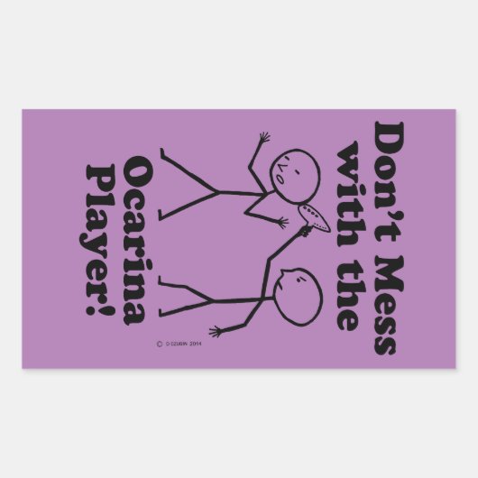 Nicht mit dem rechteckigen Sti des Ocarina-Spieler Rechteckiger Aufkleber (Vorderseite)