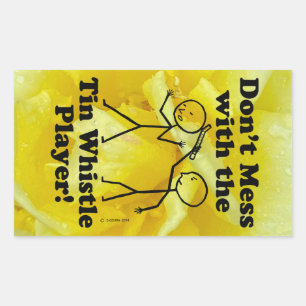 Nicht mit dem Rechteckspieler der Zinn-Pfeife durc Rechteckiger Aufkleber