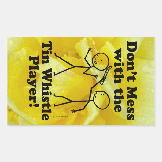 Nicht mit dem Rechteckspieler der Zinn-Pfeife durc Rechteckiger Aufkleber (Vorderseite)