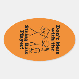Nicht mit dem String Bass Player Oval Sticke zaube Ovaler Aufkleber