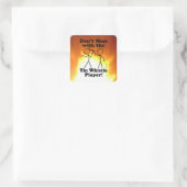 Nicht mit dem Tin Whistle Player Square Stic zaube Quadratischer Aufkleber (Tasche)