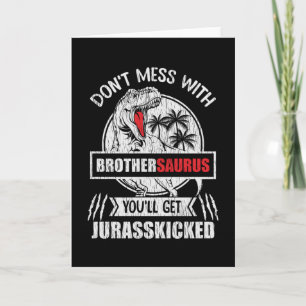 Nicht mit der Familie Saurus Dinosaurier durcheina Karte