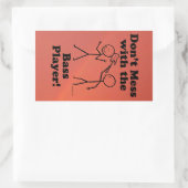 Nicht mit der rechteckigen Sticke des Bass-Spieler Rechteckiger Aufkleber (Tasche)