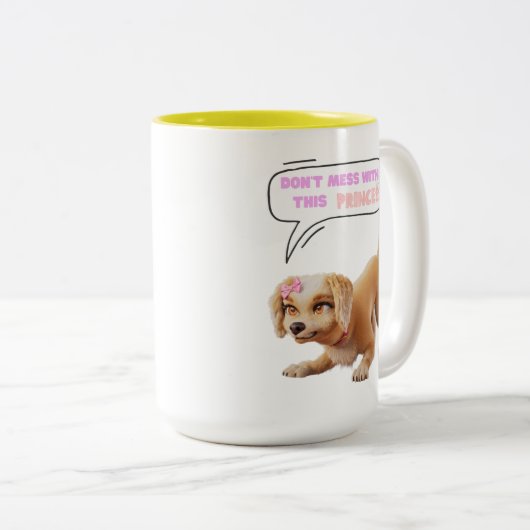 Nicht mit dieser Prinzessin durcheinander bringen Zweifarbige Tasse (VorderseiteRechts)