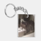 Nicht mit dir reden Dave Square Schlüsselanhänger (Vorderseite links)