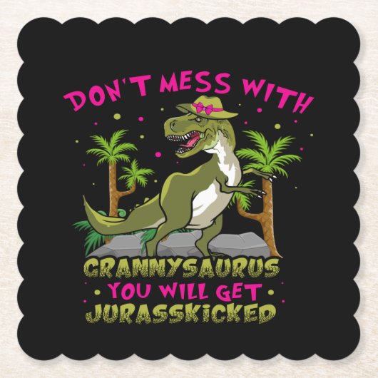 Nicht mit Grannysaurus Paper Untersetzer durcheina (Vorderseite)