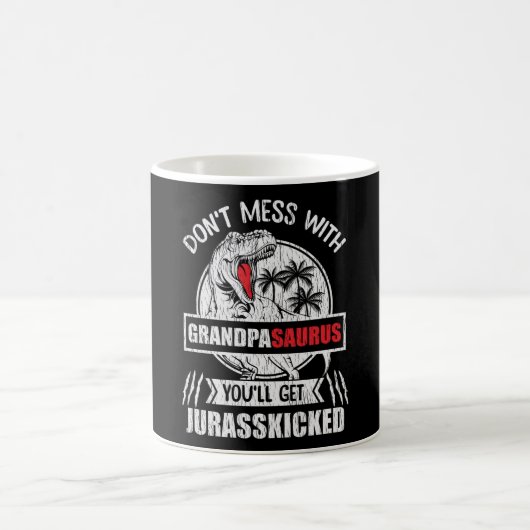 Nicht mit Großvater Saurus Dinosaurier Vater Kaffeetasse (Mittel)