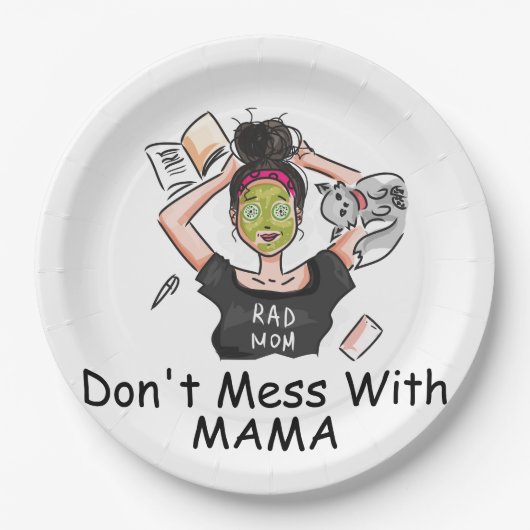 Nicht mit Mama durcheinander bringen Pappteller (Vorderseite)