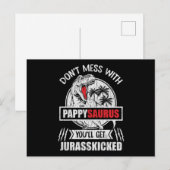 Nicht mit Pappy Saurus Dinosaur Vater Postkarte (Vorne/Hinten)